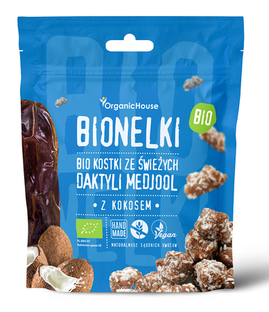 KOSTKI DAKTYLOWE Z WIÓRKAMI KOKOSOWYMI BEZGLUTENOWE BIO 50 g 