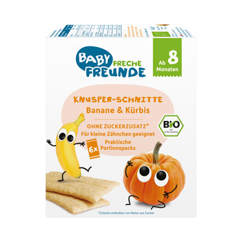 WAFLE WIELOZBOŻOWE Z BANANEM I DYNIĄ OD 8 MIESIĄCA BIO (6 x 14 g) 84 g