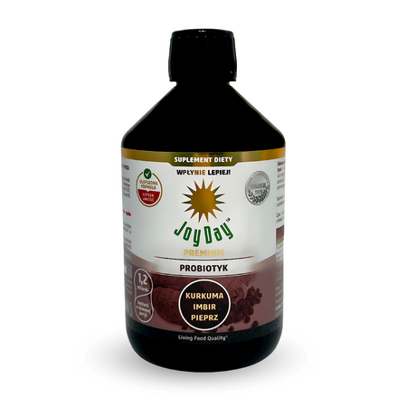 KONCENTRAT NAPOJU PROBIO KURKUMA IMBIR PIEPRZ BEZGLUTEN 500ml JOY DAY
