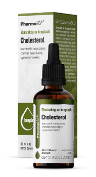 EKSTRAKTY W KROPLACH NA PRAWIDŁOWY POZIOM CHOLESTEROLU BEZGLUTENOWE 30ml