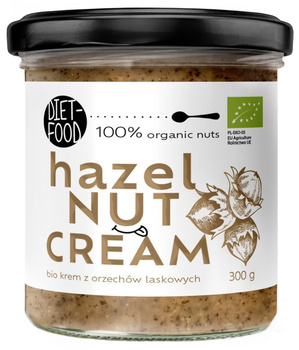 KREM Z ORZECHÓW LASKOWYCH PRAŻONYCH 100 % BIO 300 g - DIET-FOOD