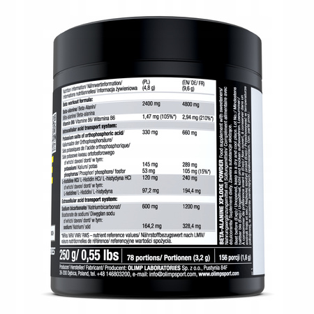 Pre-workout supplement Olimp beta-alanine fruit powder 250 g 250 ml