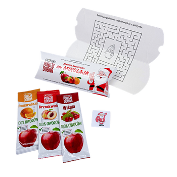 SMAKOŁYKI OD ŚWIĘTEGO MIKOŁAJA (3 OWOCOWE PRZEKĄSKI + TATUAŻ) 48 g - PORCJA DOBRA (PRODUKT SEZONOWY)