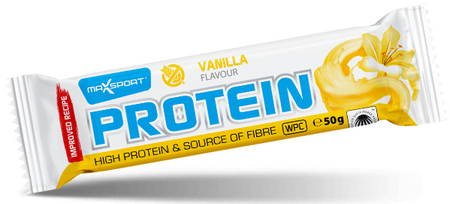 BATON PROTEINOWY O SMAKU WANILIOWYM W POLEWIE BIAŁEJ BEZGLUTENOWY 50 g 