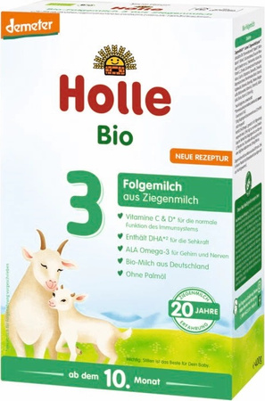 MLEKO KOZIE 3 NASTĘPNE DLA NIEMOWLĄT PO 6 MIESIĄCU DEMETER BIO 400g HOLLE