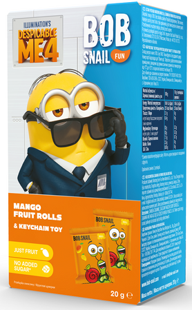 PRZEKĄSKA EAT & PLAY MANGO Z BRELOKIEM BEZGLUTENOWA 20 g - BOB SNAIL