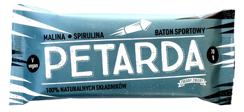BATON BAKALIOWY Z MALINAMI I SPIRULINĄ PETARDA BEZGLUTENOWY 70 g