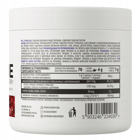 OSTROVIT CITRULLINE 210g cranberry