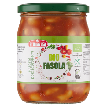 FASOLA W SOSIE POMIDOROWYM BEZGLUTENOWA BIO 440 g - PRIMAVIKA