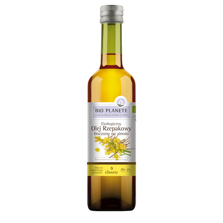 OLEJ RZEPAKOWY TŁOCZONY NA ZIMNO OMEGA-3 BIO 500 ml - BIO PLANETE