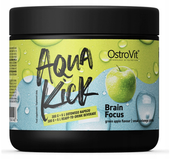 AQUA KICK BRAIN FOCUS OSTROVIT DRINK INOSITOL B12 B6 ASHWAGANDA GREEN APPLE