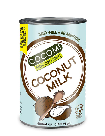 COCONUT MILK - NAPÓJ KOKOSOWY BEZ GUMY GUAR (17 % TŁUSZCZU) BIO 400 ml