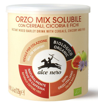 KAWA ZBOŻOWA INSTANT Z CYKORIĄ I FIGAMI BIO 125 g - ALCE NERO