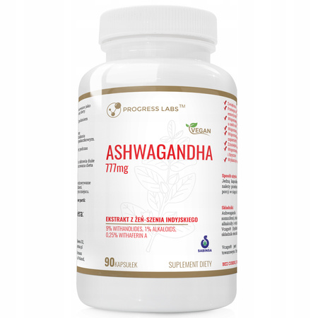 Progress Labs Ashwagandha 777mg STRONG EXTRACT 9% OVERCOME STRESS