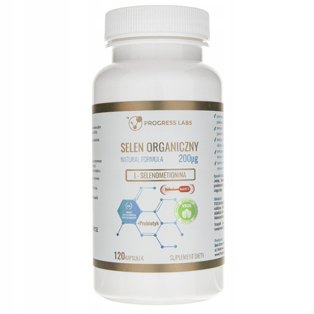 PROGRESS LABS ORGANIC SELENIUM 200mcg 120caps THYROID SKIN HAIR