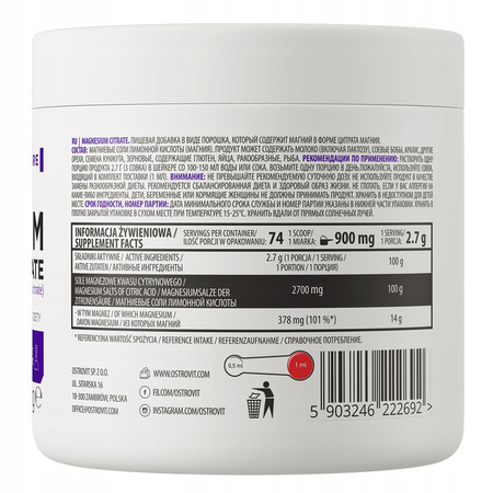 Diet supplement OstroVit Magnesium Citrate powder 200 g