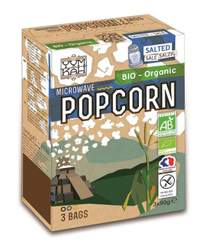 POPCORN Z SOLĄ DO PRZYGOTOWANIA W MIKROFALÓWCE BEZGLUTENOWY  (3x90g)270g