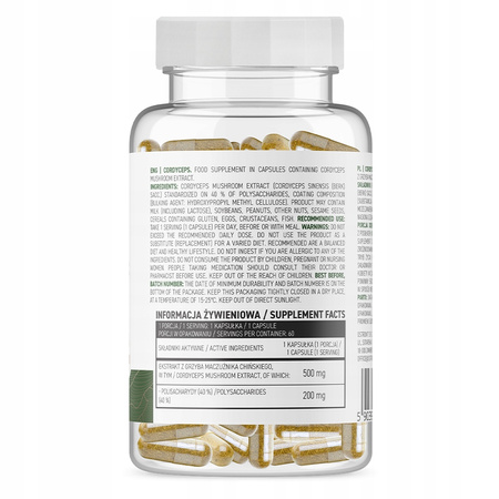 Diet supplement OstroVit Cordyceps VEGE 60 kapsułek 60 pcs
