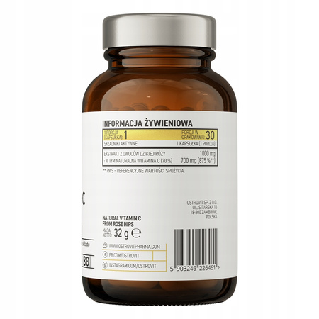 OSTROVIT VITAMIN C WILD ROSE NATURAL 30 CAPS