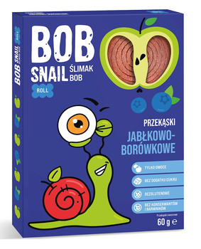 PRZEKĄSKA ROLL JABŁKO BORÓWKA BEZ DODATKU CUKRÓW BEZGLUTENOWA 60g BOB SNAIL