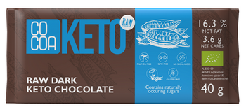 CZEKOLADA Z OLEJEM MCT BEZ DODATKU CUKRÓW BEZGLUTENOWA KETO BIO 40g - COCOA