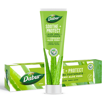 PASTA DO ZĘBÓW UKOJENIE + OCHRONA Z ALOESEM BEZ FLUORU 100 ml - DABUR