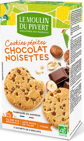 CIASTKA Z CZEKOLADĄ I ORZECHAMI LASKOWYMI BIO 175 g - LE MOULIN DU PIVERT