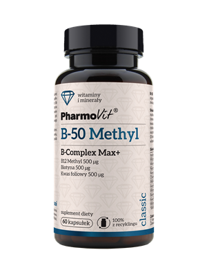 WITAMINA B-50 METHYL B-COMPLEX MAX+ BEZGLUTENOWA 60 KAPSUŁEK - PHARMOVIT