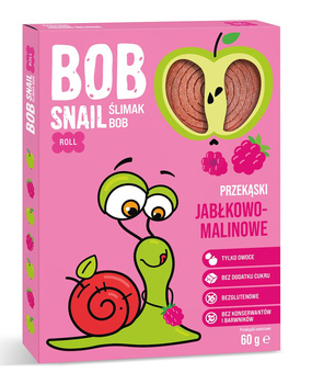 PRZEKĄSKA ROLL JABŁKO MALINA BEZ DODATKU CUKRÓW BEZGLUTENOWA 60g BOB SNAIL