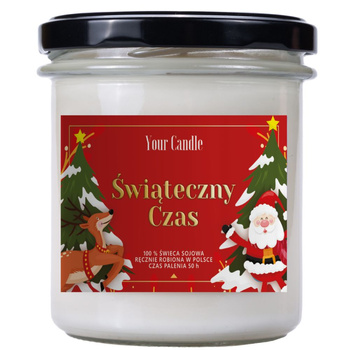ŚWIECA SOJOWA ZAPACHOWA W SZKLE ŚWIĄTECZNY CZAS 300 ml - YOUR CANDLE