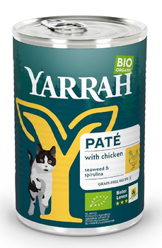 (DLA KOTA DOROSŁEGO)PASZTET Z KURCZAKA Z ALGAMI MORSKIMI BIO 400g YARRAH