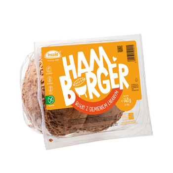 BUŁKI DO HAMBURGERÓW Z SIEMIENIEM LNIANYM BEZGLUTENOWE (2 szt.) 140 g