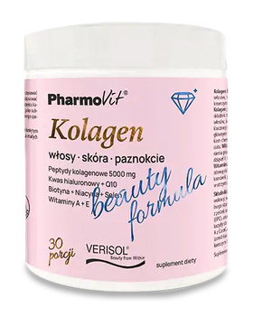 KOLAGEN O SMAKU BRZOSKWINIA - BANAN BEAUTY BEZGLUTENOWY 174g PHARMOVIT