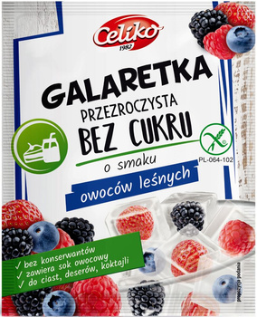 GALARETKA PRZEZROCZYSTA BEZ CUKRU O SMAKU OWOCÓW LEŚNYCH BEZGLUTENOWA 14g