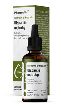 EKSTRAKTY W KROPLACH NA WSPARCIE WĄTROBY BEZGLUTENOWE 30 ml - PHARMOVIT