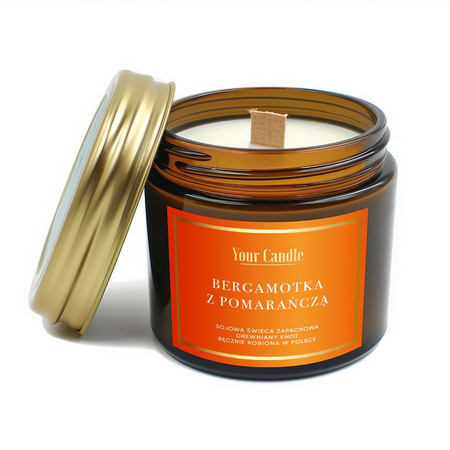 ŚWIECA SOJOWA ZAPACHOWA Z KNOTEM BERGAMOTKA Z POMARAŃCZĄ 120ml YOUR CANDLE