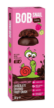 PRZEKĄSKA CHOCO JABŁKO MALINA BEZ DODATKU CUKRÓW BEZGLUTENOWA 30g BOB SNAIL
