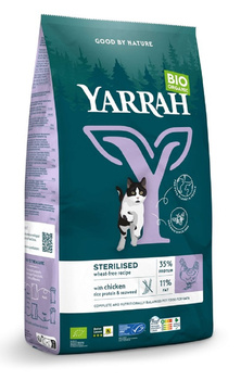(DLA KOTA WYSTERYLIZOWANEGO) KARMA Z KURCZAKIEM I ŚLEDZIEM BIO 700g YARRAH