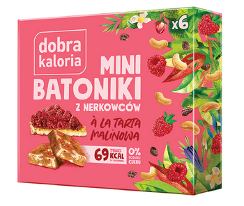 BATONIKI MINI Z NERKOWCÓW A'LA TARTA MALINOWA(6x17g)102g DOBRA KALORIA