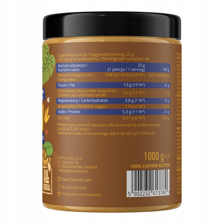 Ostrovit Cashew Butter OstroVit 1000 g