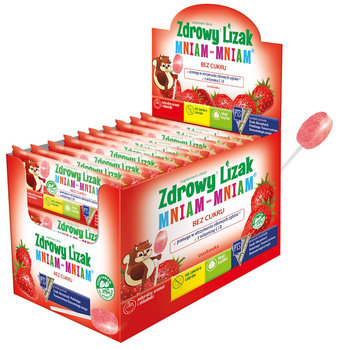 LIZAK O SMAKU TRUSKAWKOWYM Z WITAMINĄ D I C BEZ CUKRU BEZGLUTENOWY 6g