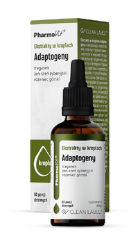 EKSTRAKTY W KROPLACH ADAPTOGENY BEZGLUTENOWE 30 ml - PHARMOVIT