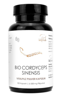GRZYBY CORDYCEPS SINENSIS BIO (500 mg) 100 KAPSUŁEK - PILZE WOHLRAB