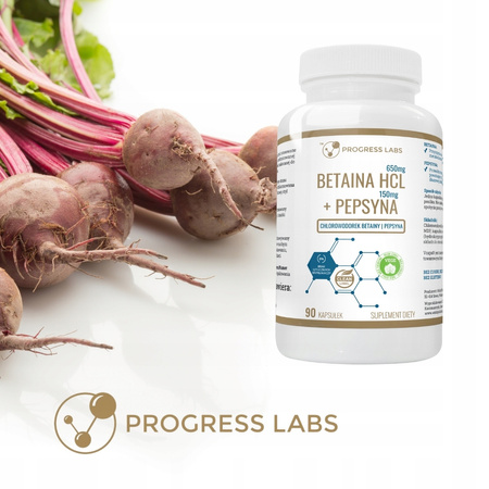 BETAINE 650mg HCL PEPSIN betaine digestion 90 caps