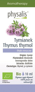 OLEJEK ETERYCZNY TYMIANEK THYMUS ZYGIS THYMOL BIO 10 ml - PHYSALIS