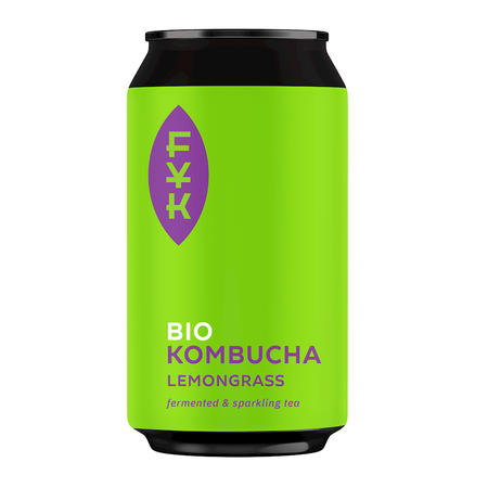 KOMBUCHA HERBATA CZARNA Z TRAWĄ CYTRYNOWĄ BEZGLUTENOWA BIO 330 ml 