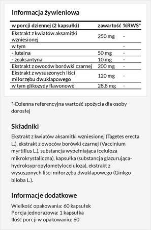 Suplement diety Skoczylas Na oczy luteina kapsułki 60 szt.