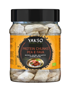 ZAMIENNIK MIĘSA Z BIAŁKA GROCHU I BOBU BEZGLUTENOWY BIO 100 g - YAKSO