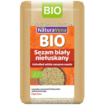 SEZAM BIAŁY NIEŁUSKANY BIO 250 g - NATURAVENA