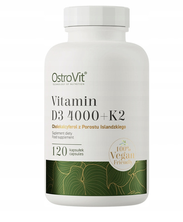 OstroVit VITAMIN D3 4000 K2 VEGE 120 caps of BONES